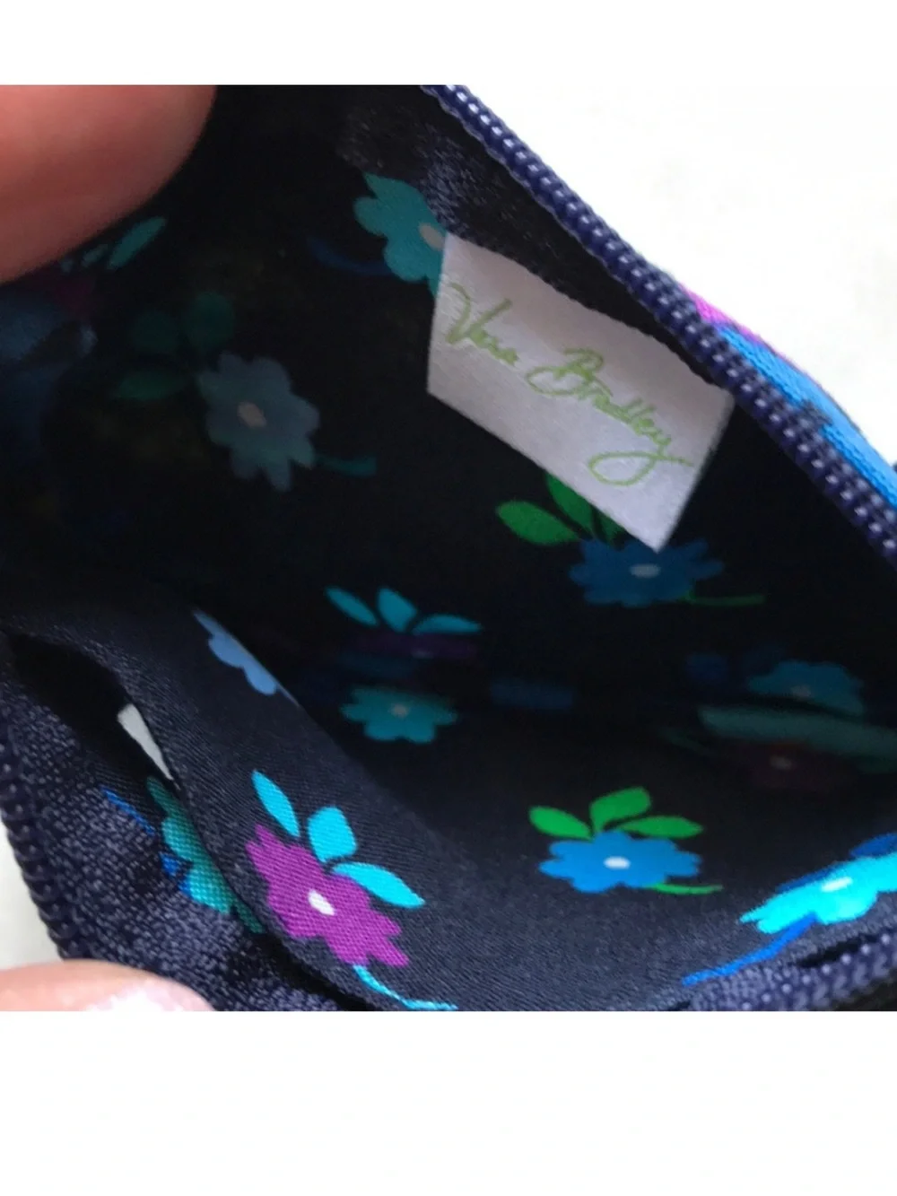 VERA BRADLEY Floral Zip ID Case key ring